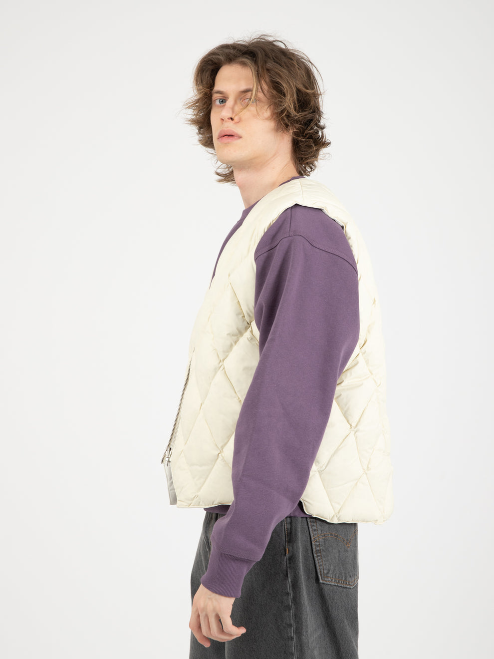 Reversible Quilted Vest Cream