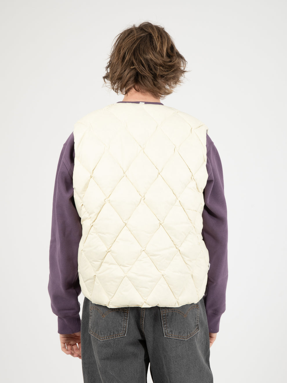 Reversible Quilted Vest Cream