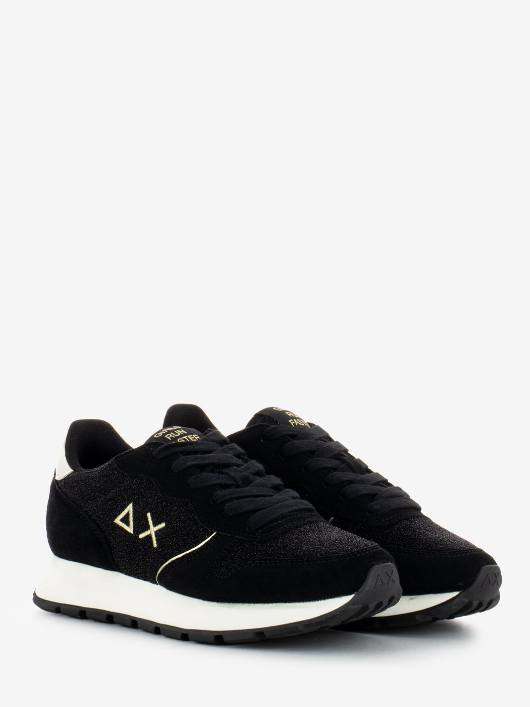 Ally glitter textile black sneakers