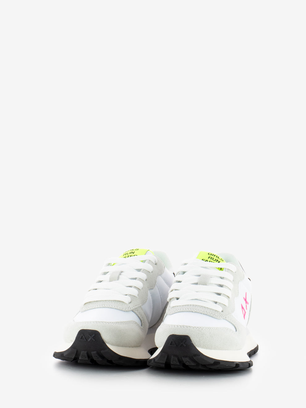 Ally Solid nylon suede bianco / fuxia