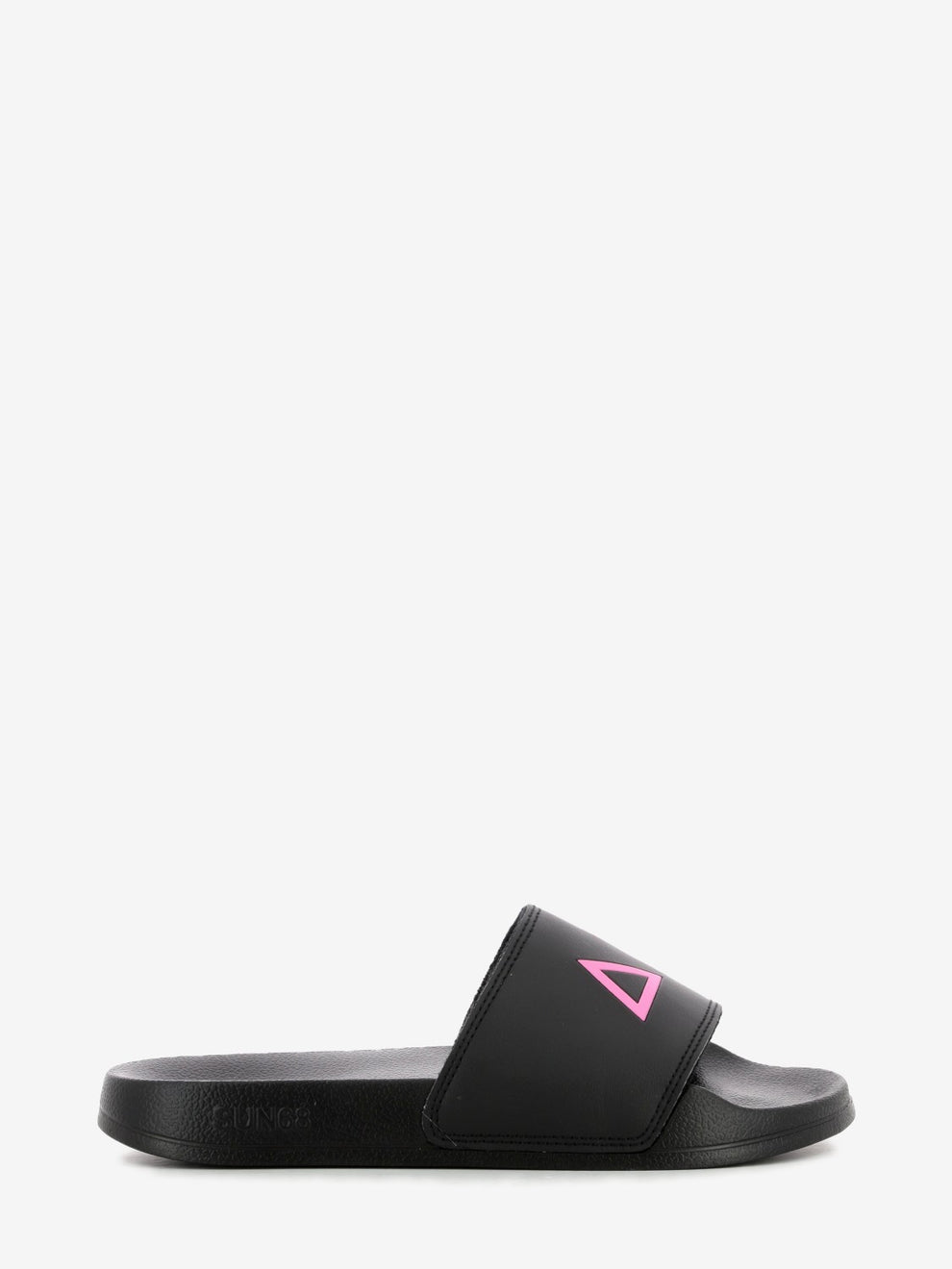 Slippers logo nero / fuxia