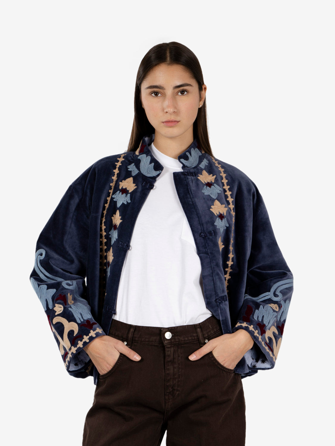 Navy embroidered jacket