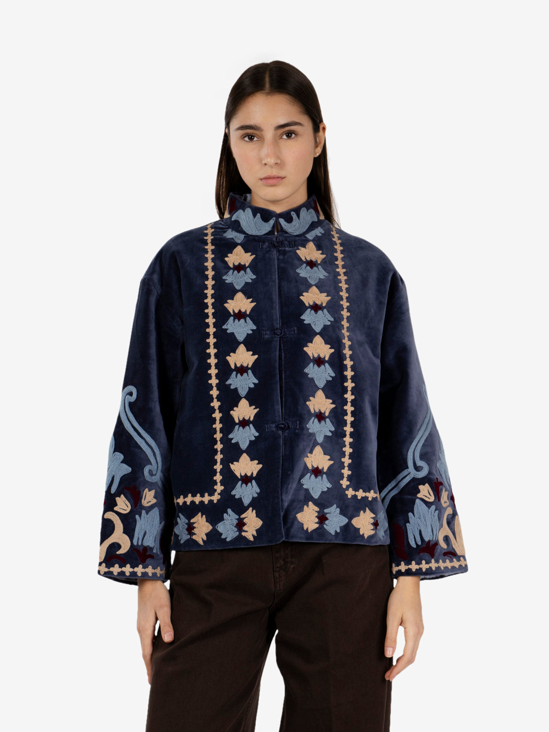 Navy embroidered jacket