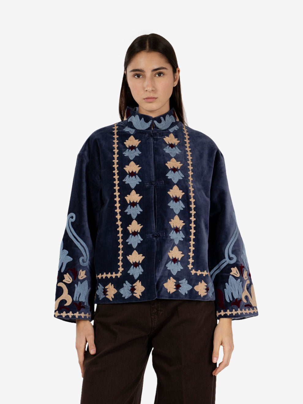 Navy embroidered jacket