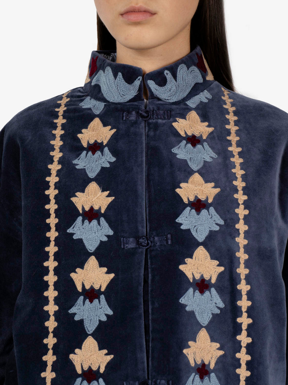 Navy embroidered jacket