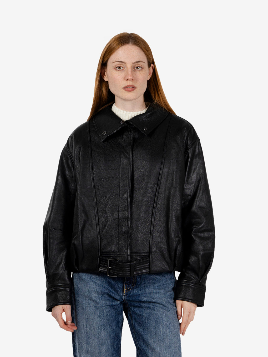 Black leather jacket