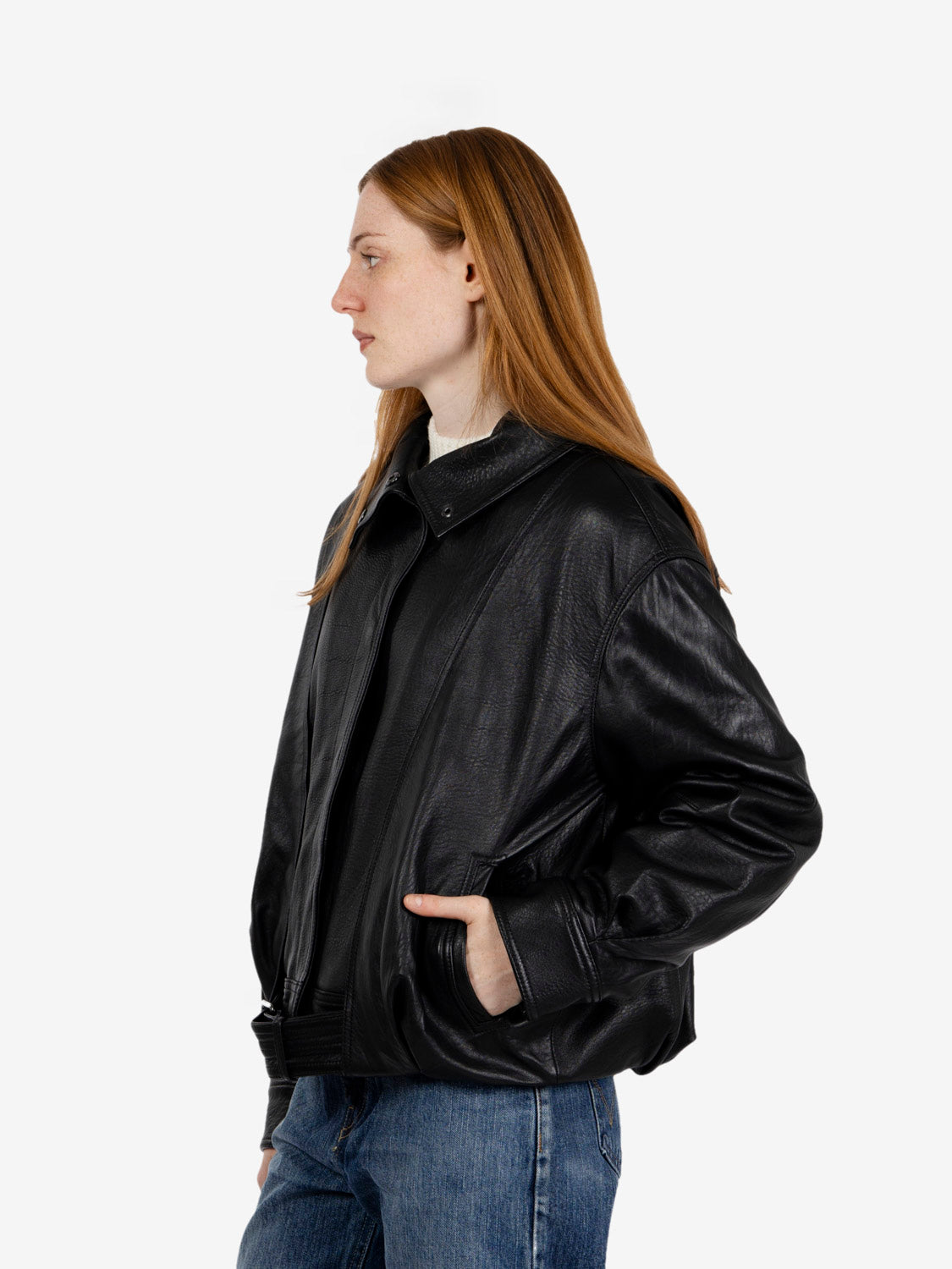 Black leather jacket