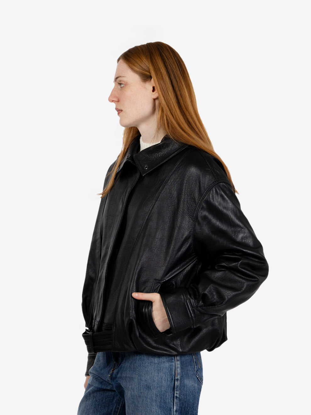 Black leather jacket