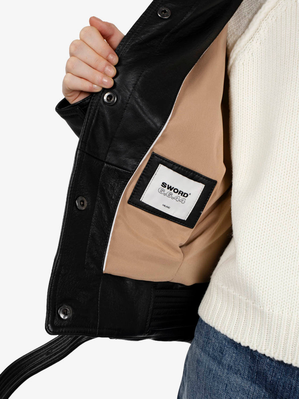 Black leather jacket