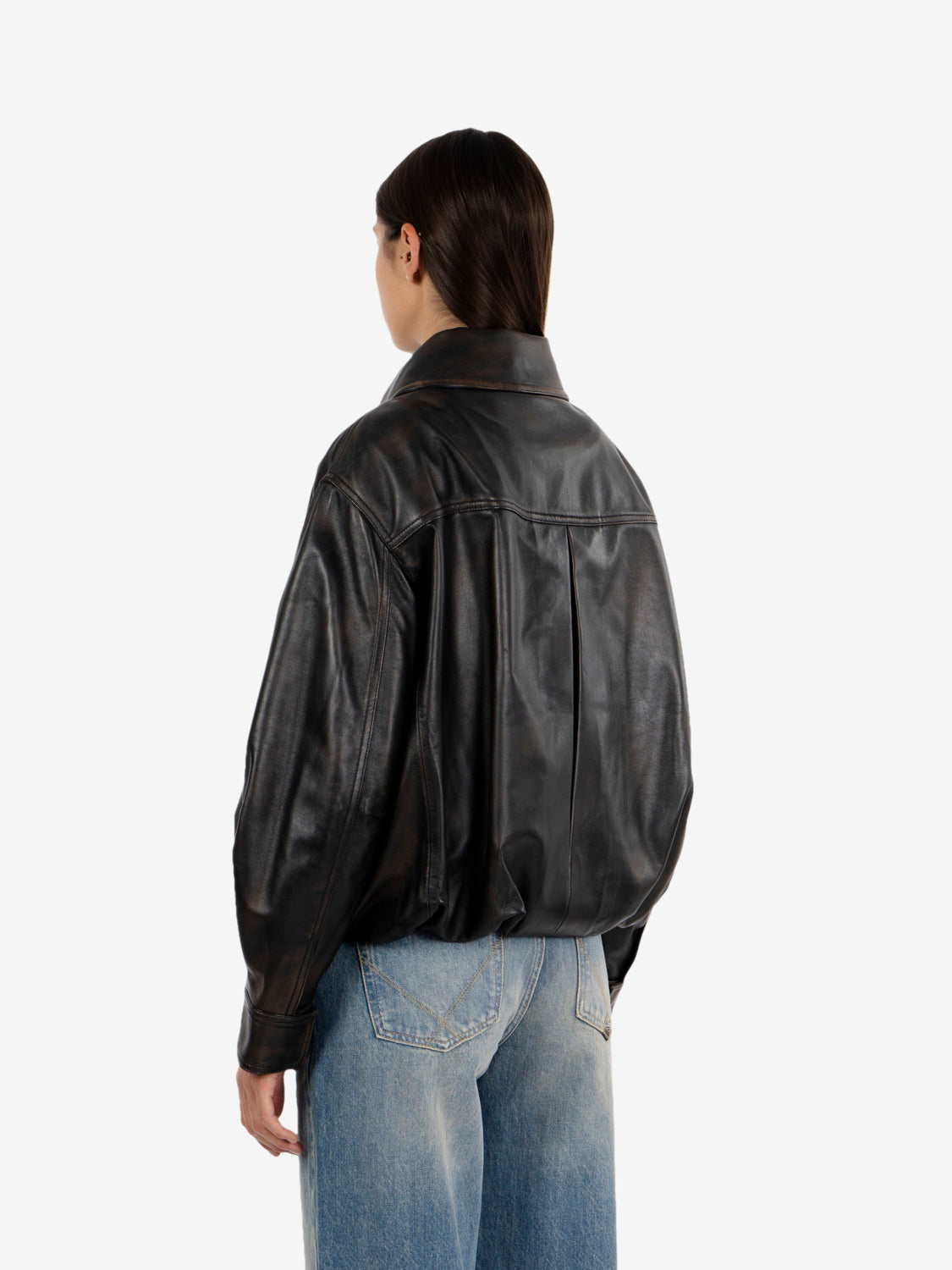 Leather jacket damage black