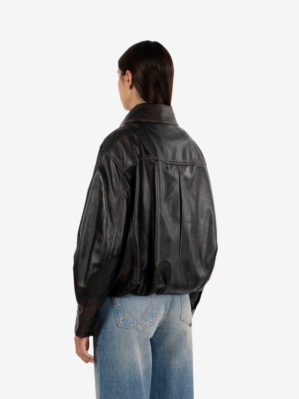 Leather jacket damage black