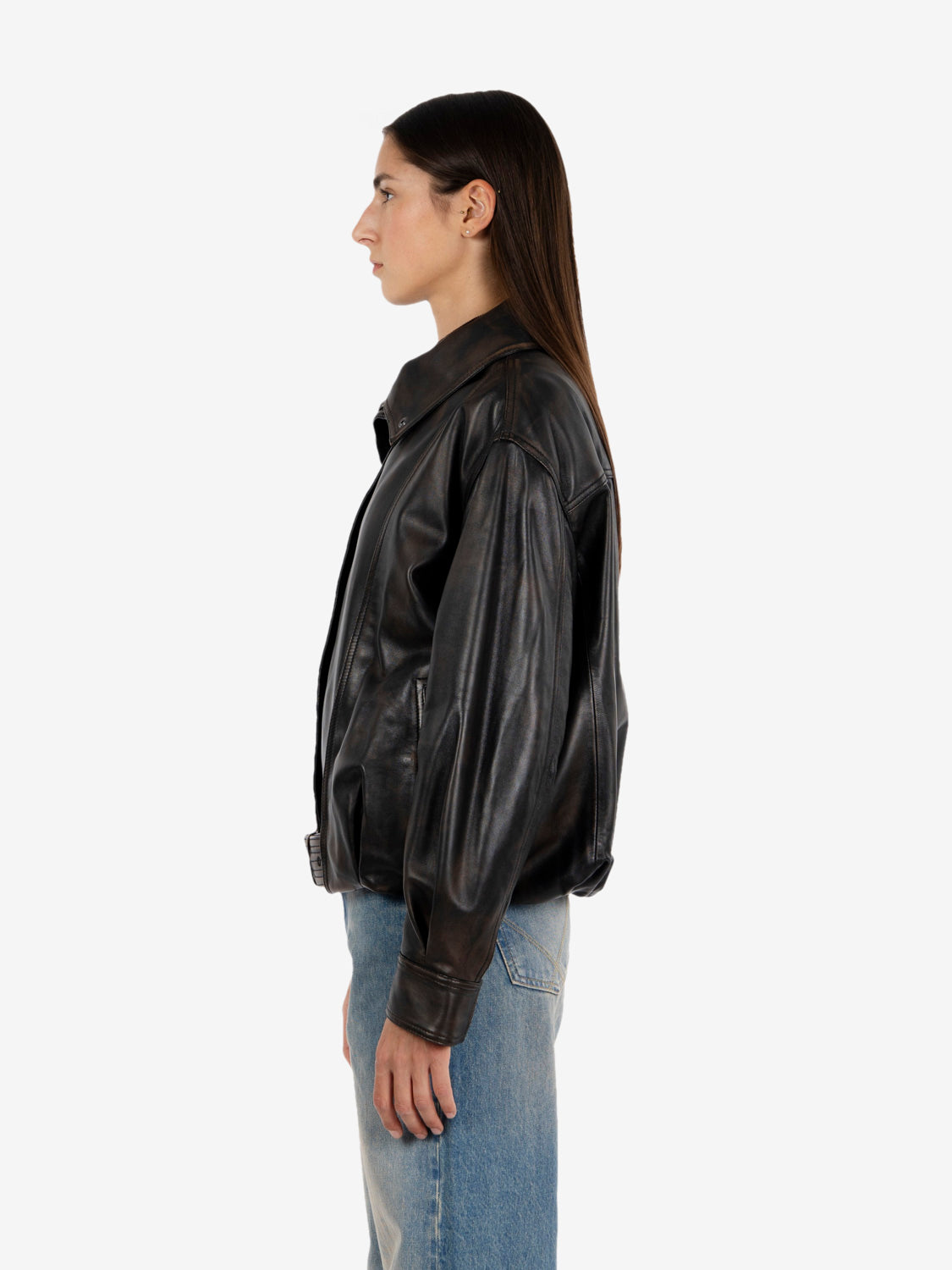 Leather jacket damage black