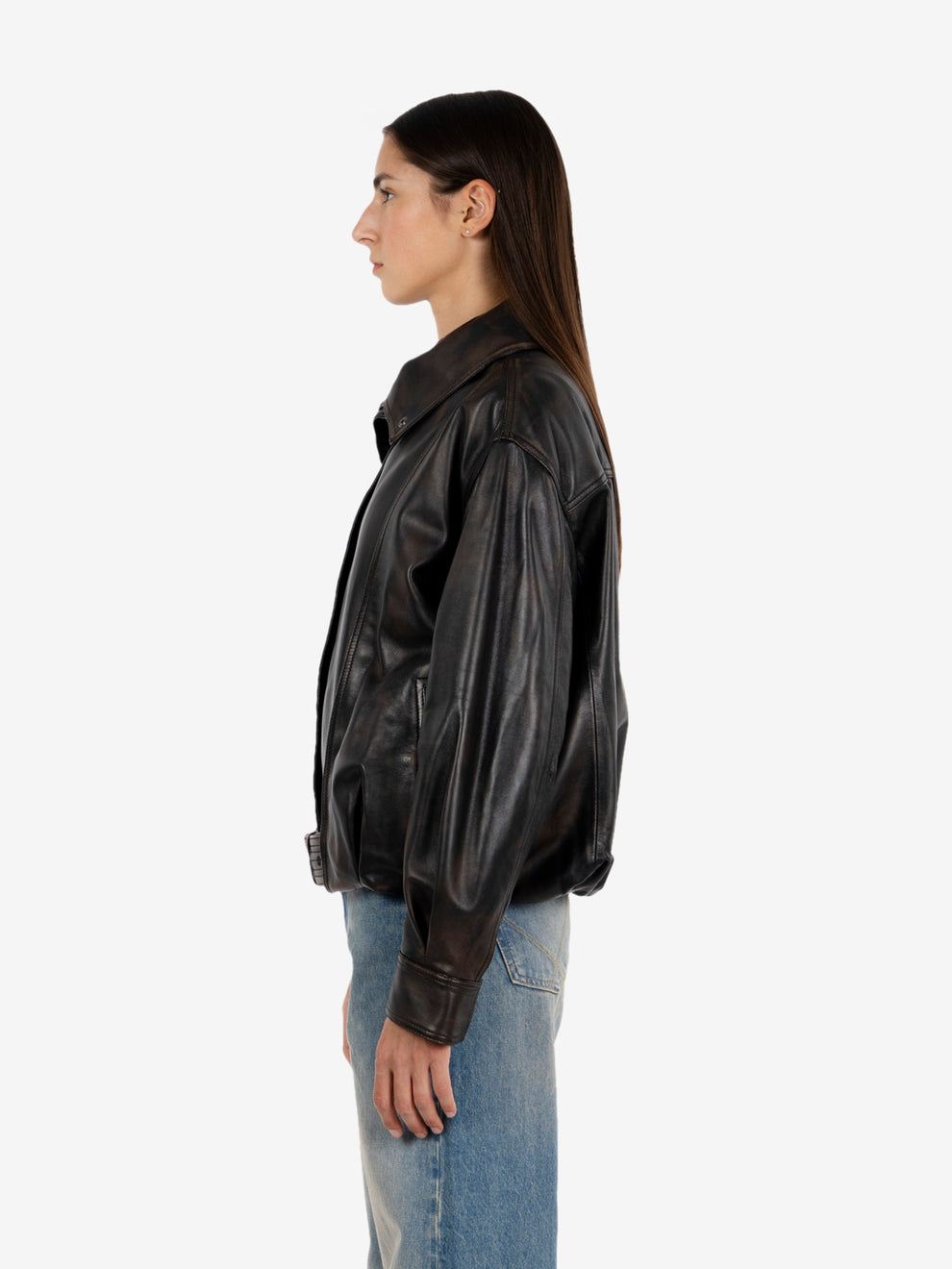Leather jacket damage black