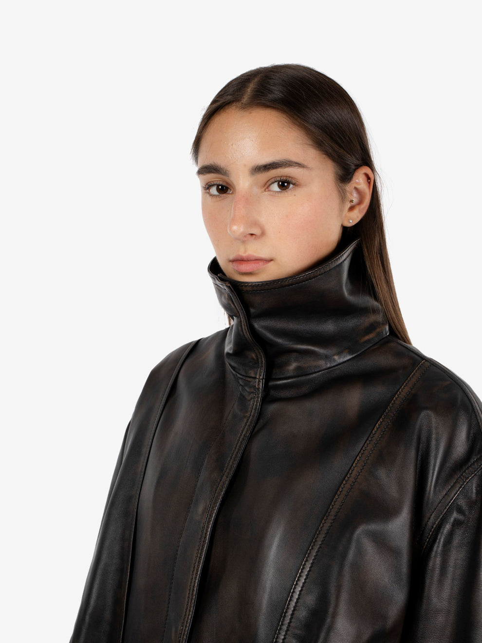 Leather jacket damage black