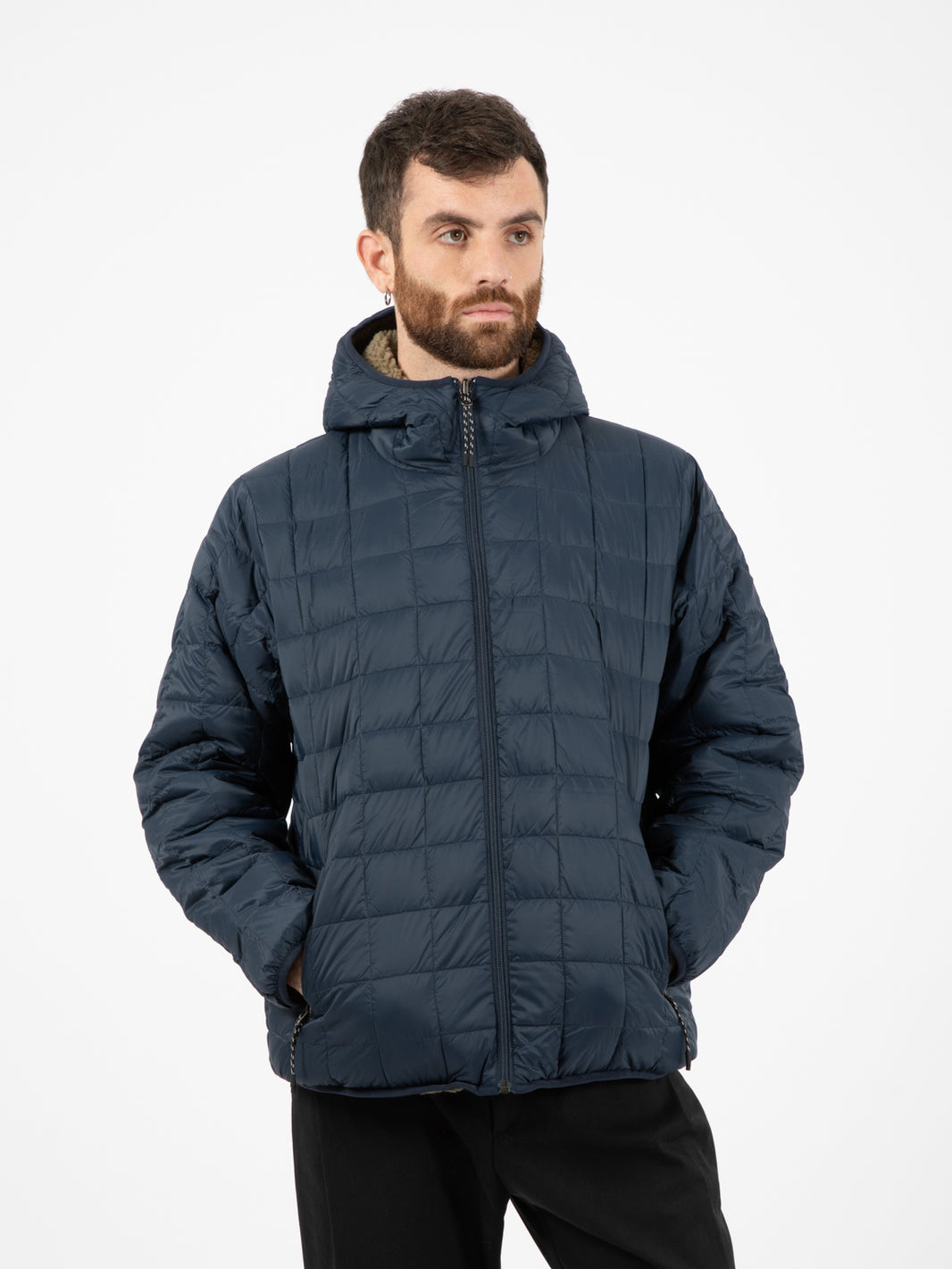 Giacca reversibile orsetto navy / beige