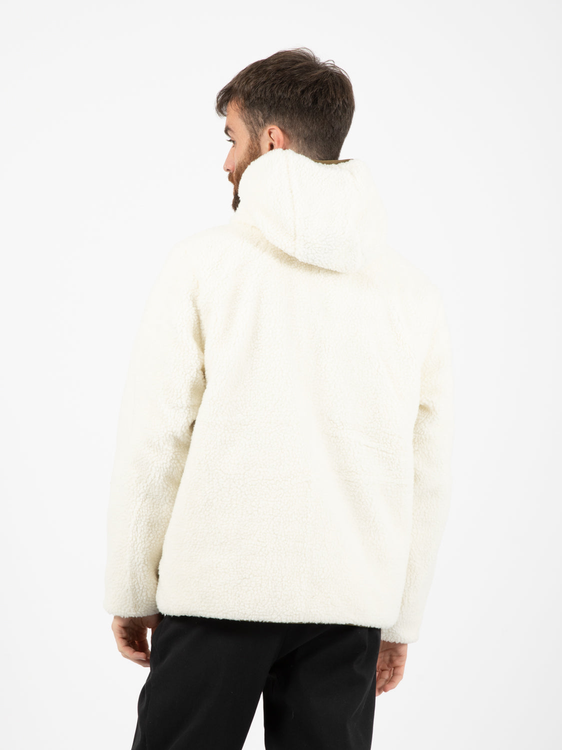 Giacca reversibile orsetto olive / ivory