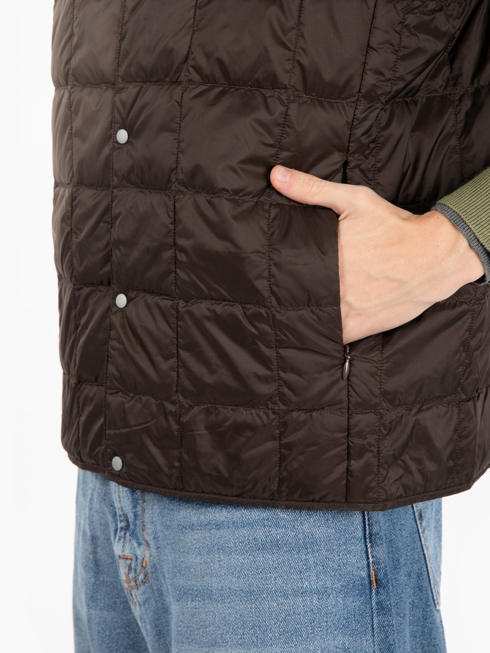 Padded vest with chocolate buttons