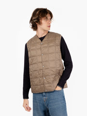 TAION - Gilet imbottito con bottoni khaki