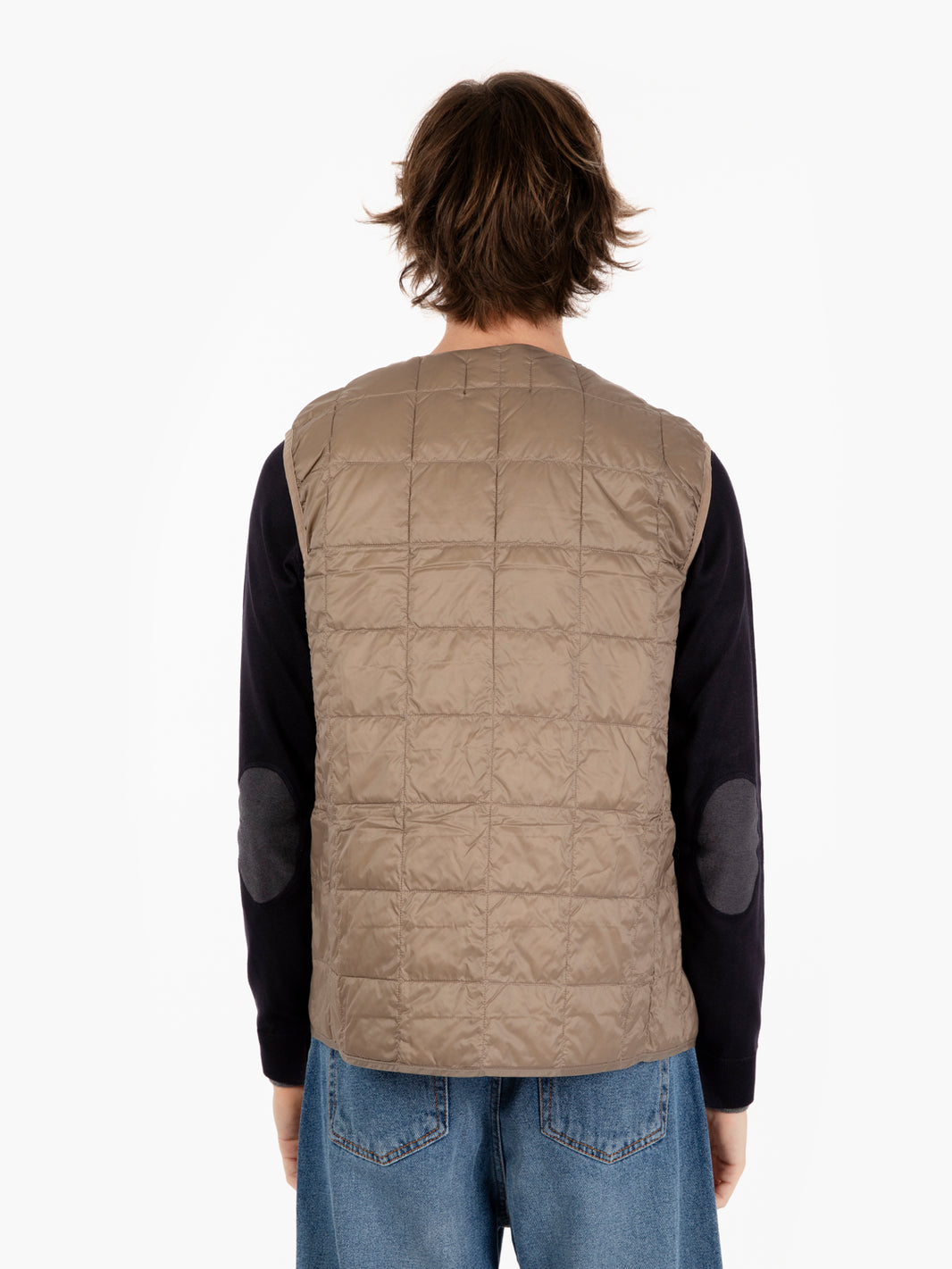 Gilet imbottito con bottoni khaki