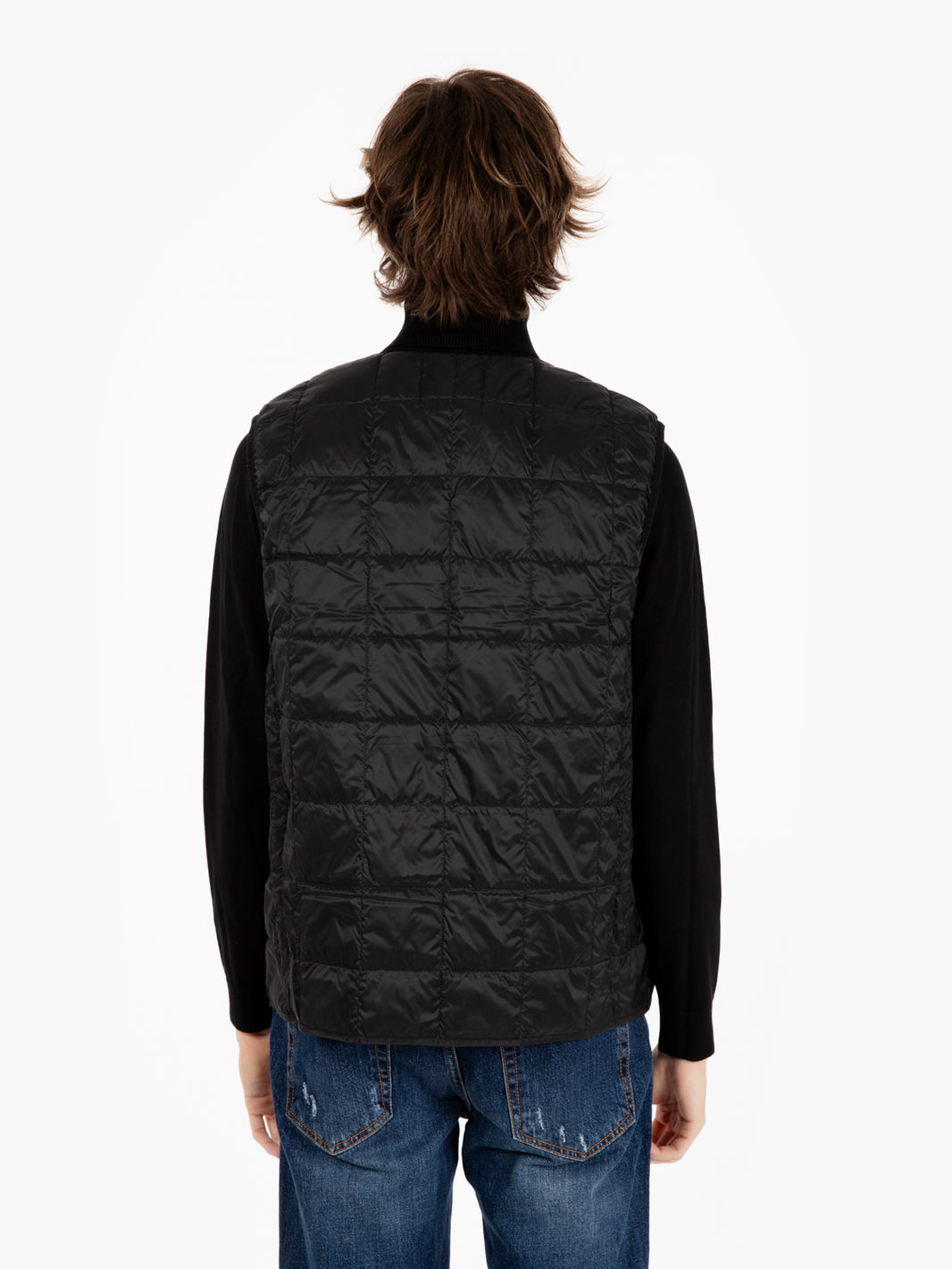 Gilet imbottito con bottoni nero