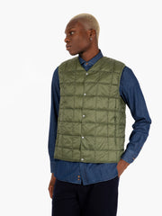 TAION - Gilet trapuntato piuma olive