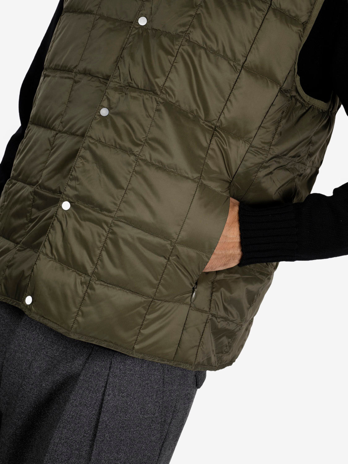 Dark olive V-neck vest