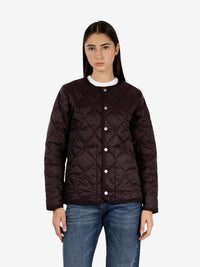 Military crew neck down jacket dark choco