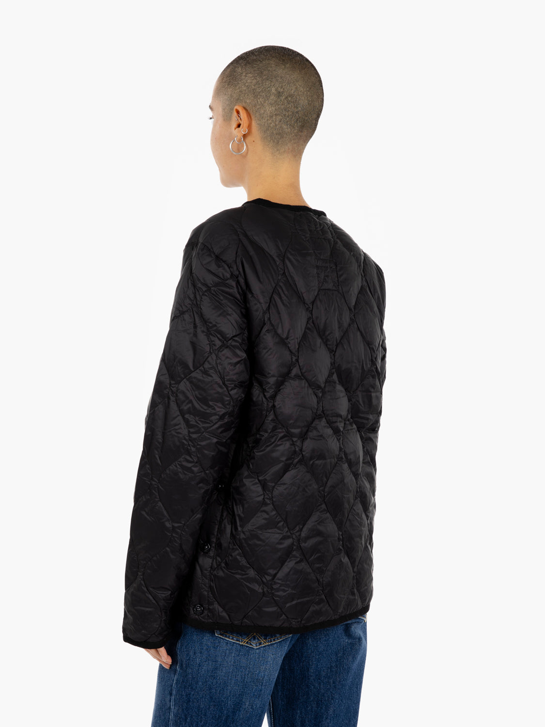 Military crew neck jacket black