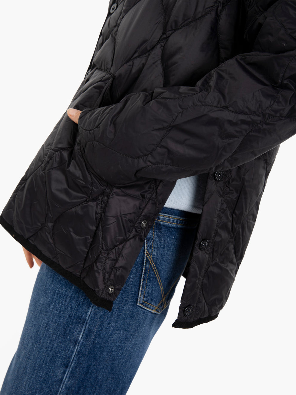 Military crew neck jacket black