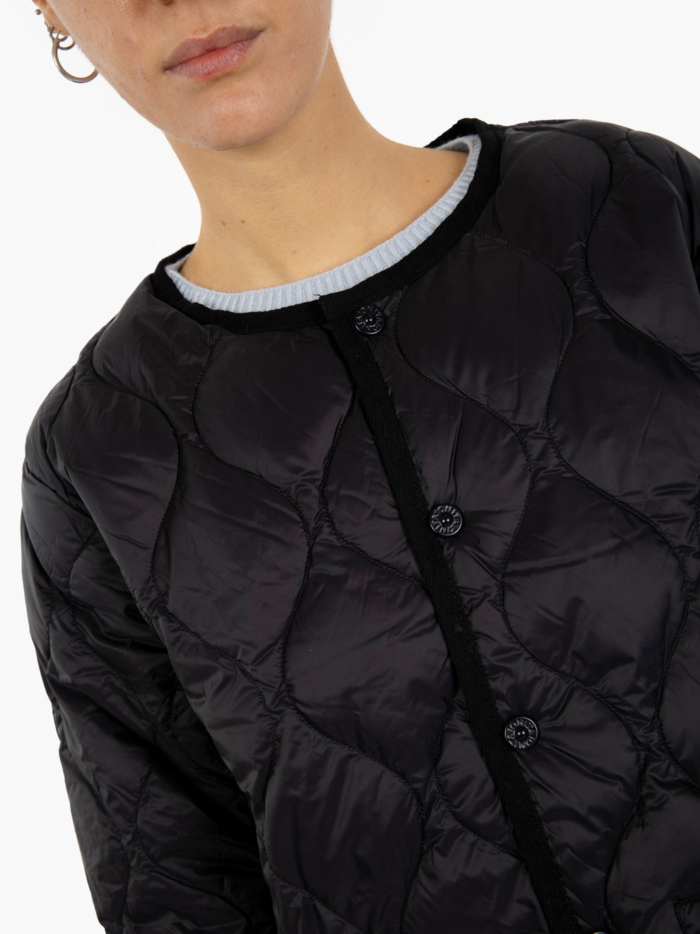 Military crew neck jacket black