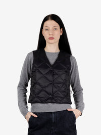 V-Neck Lightweight Down Vest Black