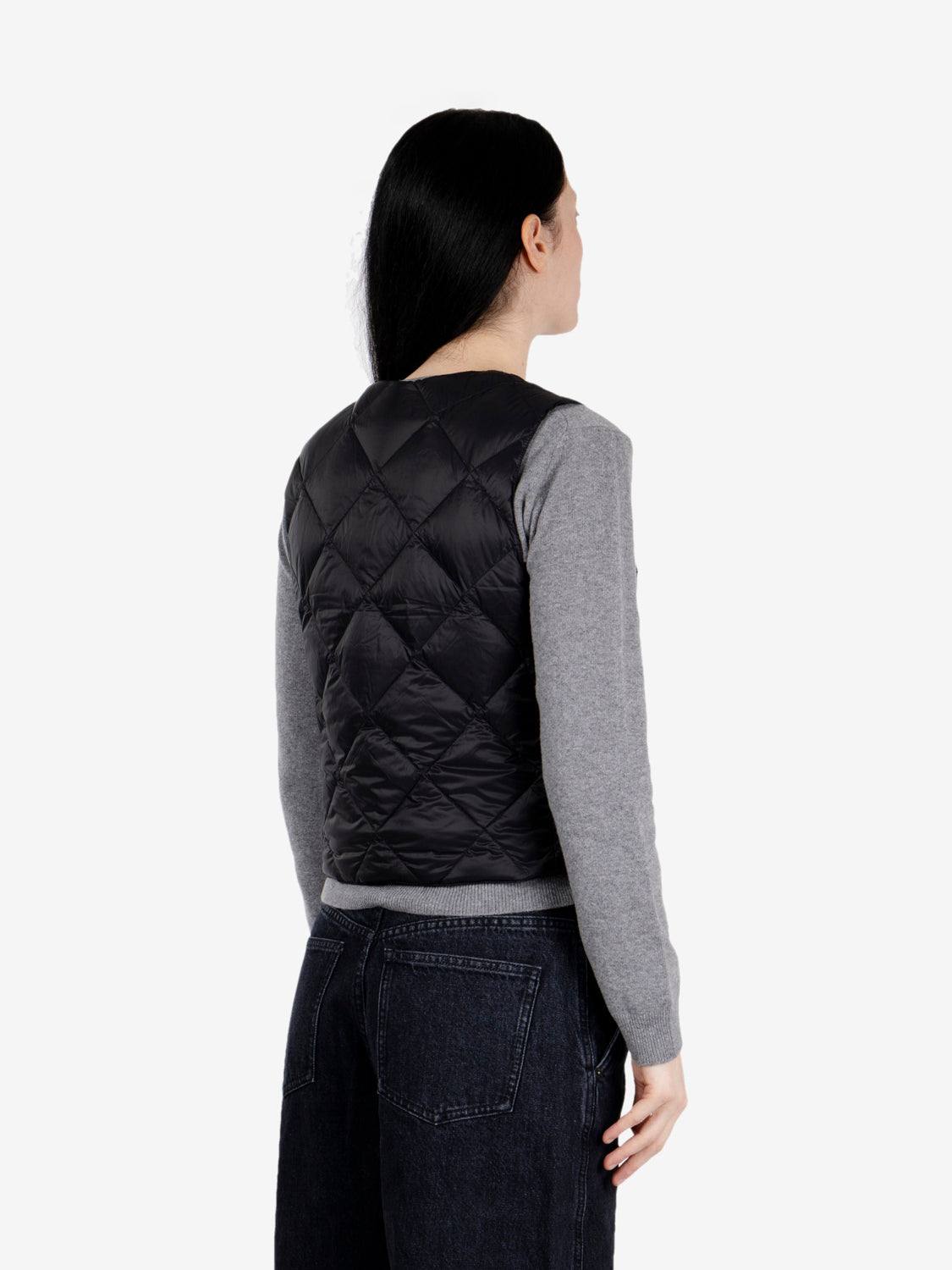 V-Neck Lightweight Down Vest Black