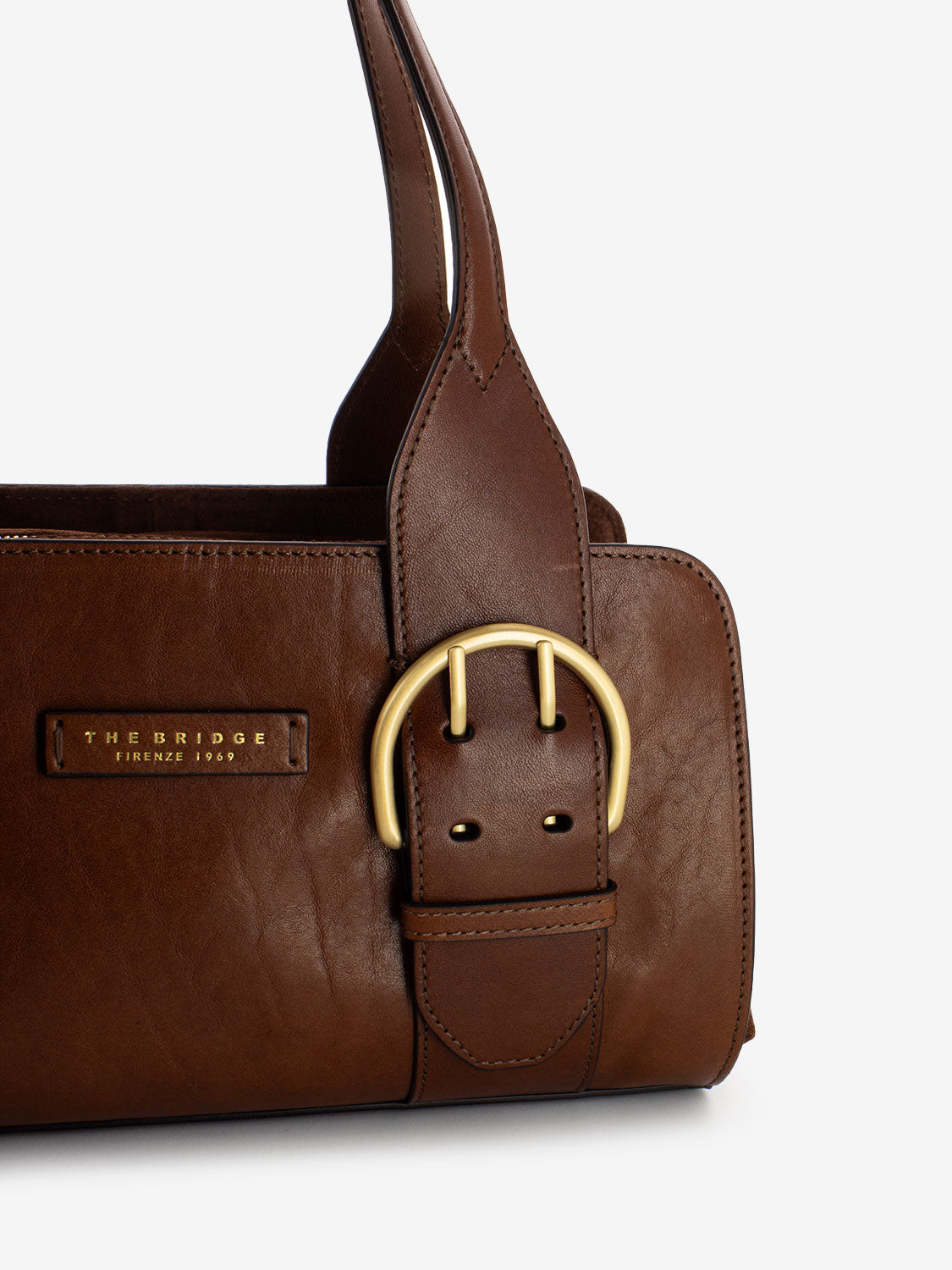 Bauletto con fibbie marrone / oro