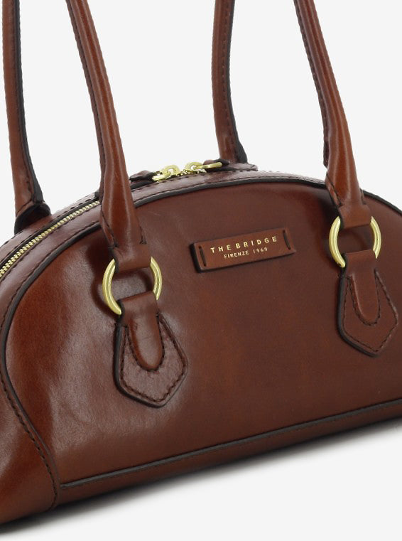 Borsa bowling Magda marrone / oro