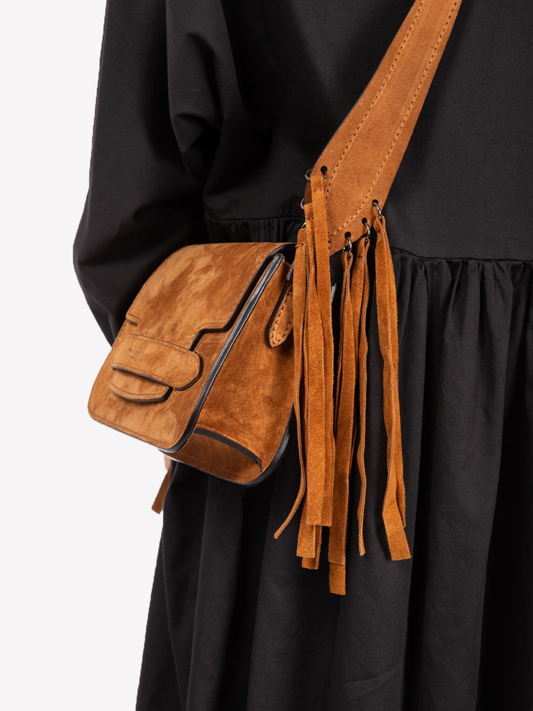 THE BRIDGE - Borsa crossbody Lucrezia in suede marrone