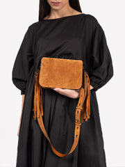 THE BRIDGE - Borsa crossbody Lucrezia in suede marrone