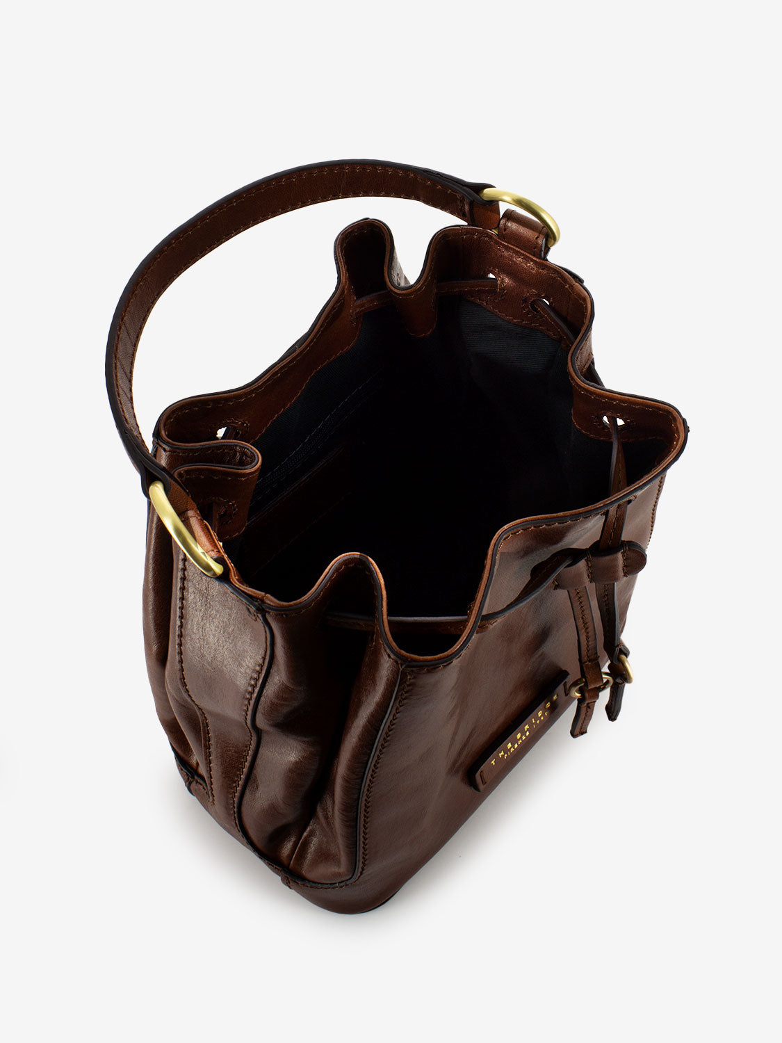 Fiammetta Bucket Bag in Brown Leather