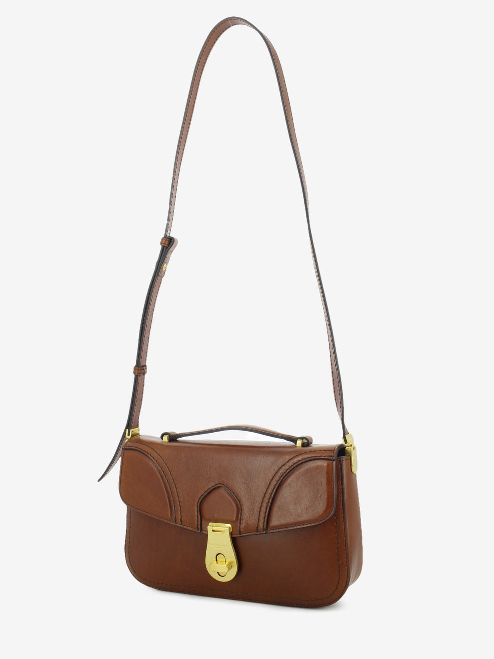 Mia brown / gold top handle
