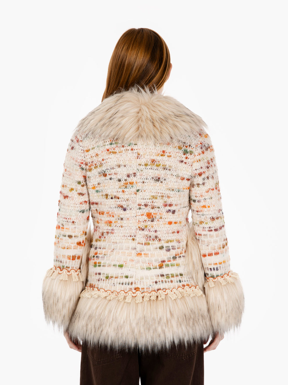 Clemence coat with cream fur