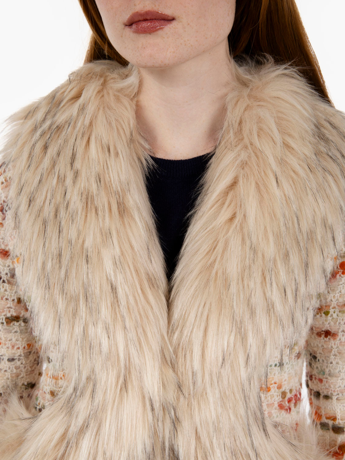 Clemence coat with cream fur
