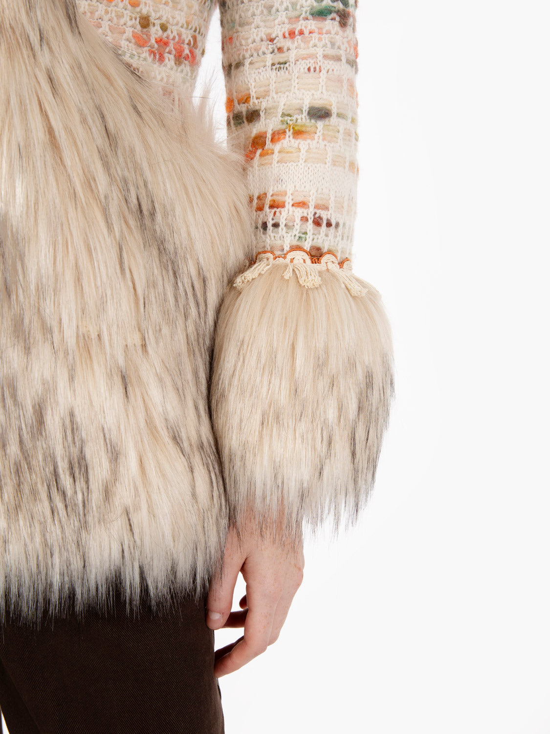 Clemence coat with cream fur