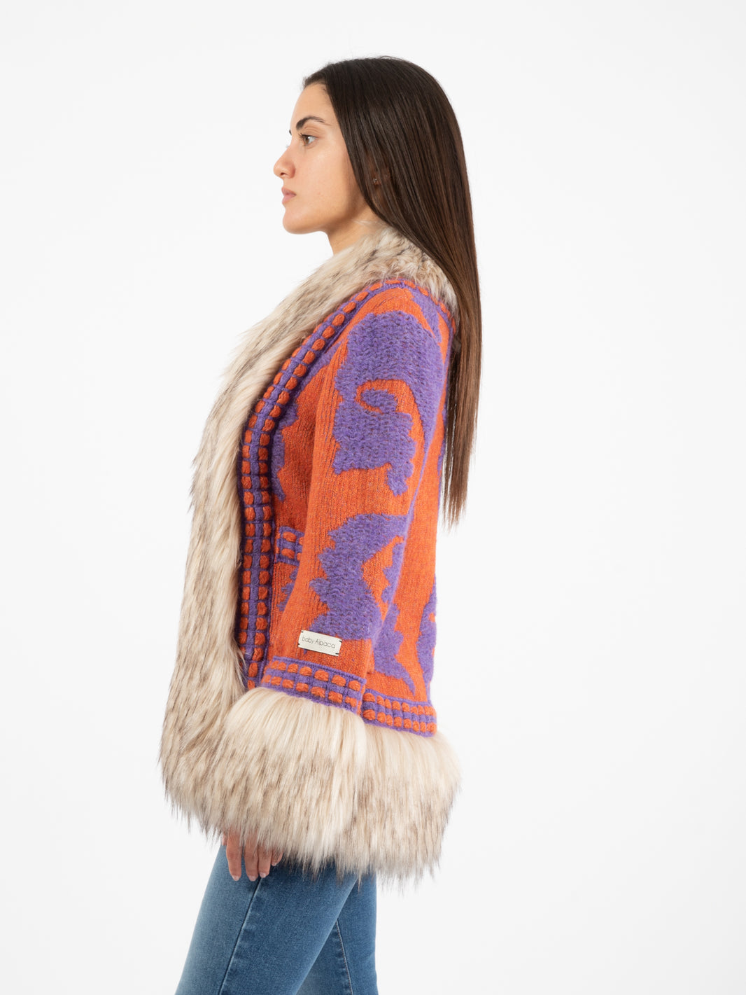 Cappotto corto Fausto naranja /morado