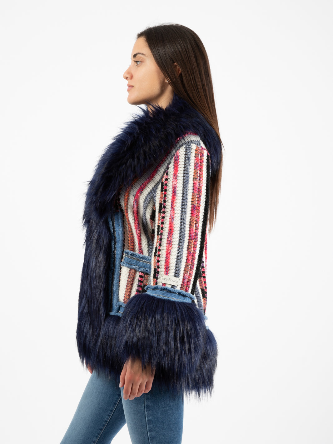 Cappotto corto Otilia in lana e alpaca multicolor