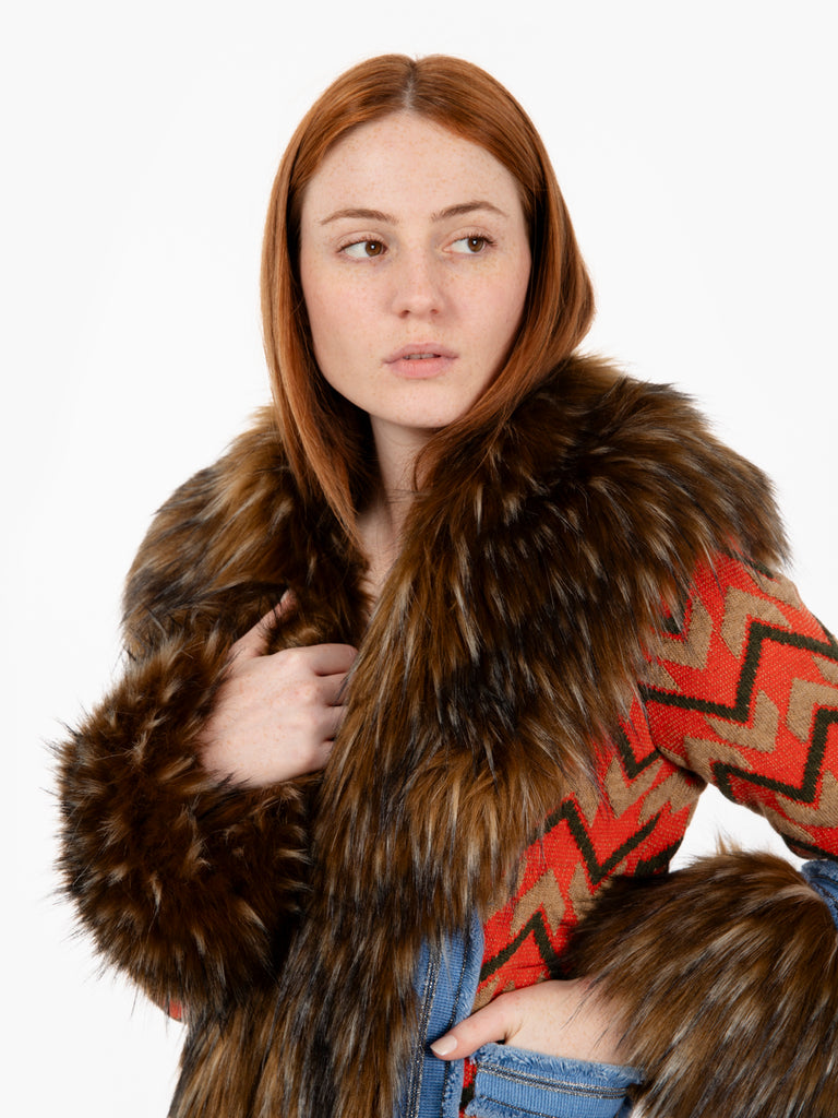 THE EXTREME COLLECTION - Cappotto corto Patrice alpaca e merina orange