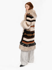 THE EXTREME COLLECTION - Cappotto lungo Tatum in aplaca e merino beige / marrone