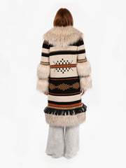 THE EXTREME COLLECTION - Cappotto lungo Tatum in aplaca e merino beige / marrone