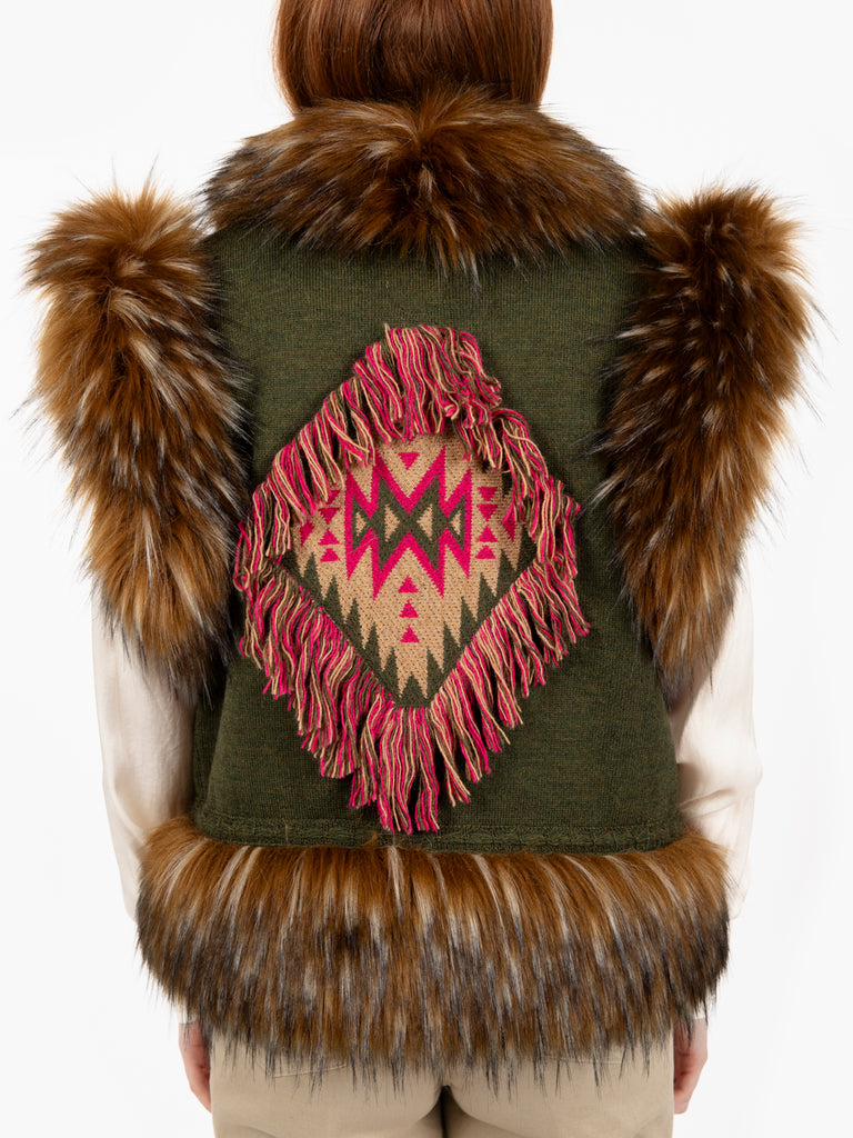 THE EXTREME COLLECTION - Gilet Alexandre in alpaca e merina verde