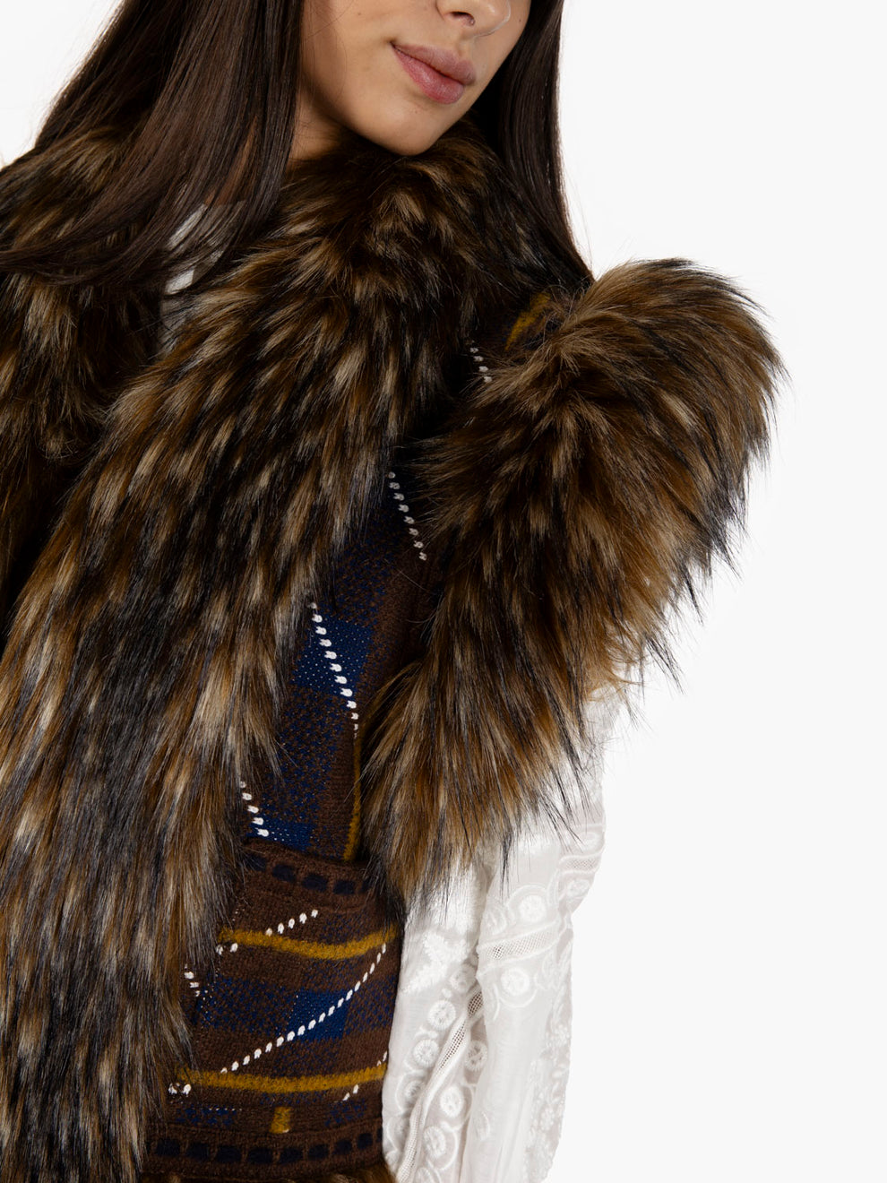 Gilet Antoniette con pelo moro