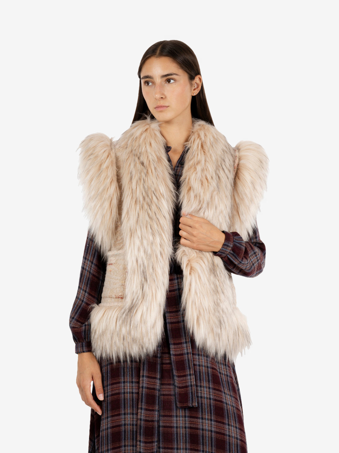Gilet con pelo Hayden beige