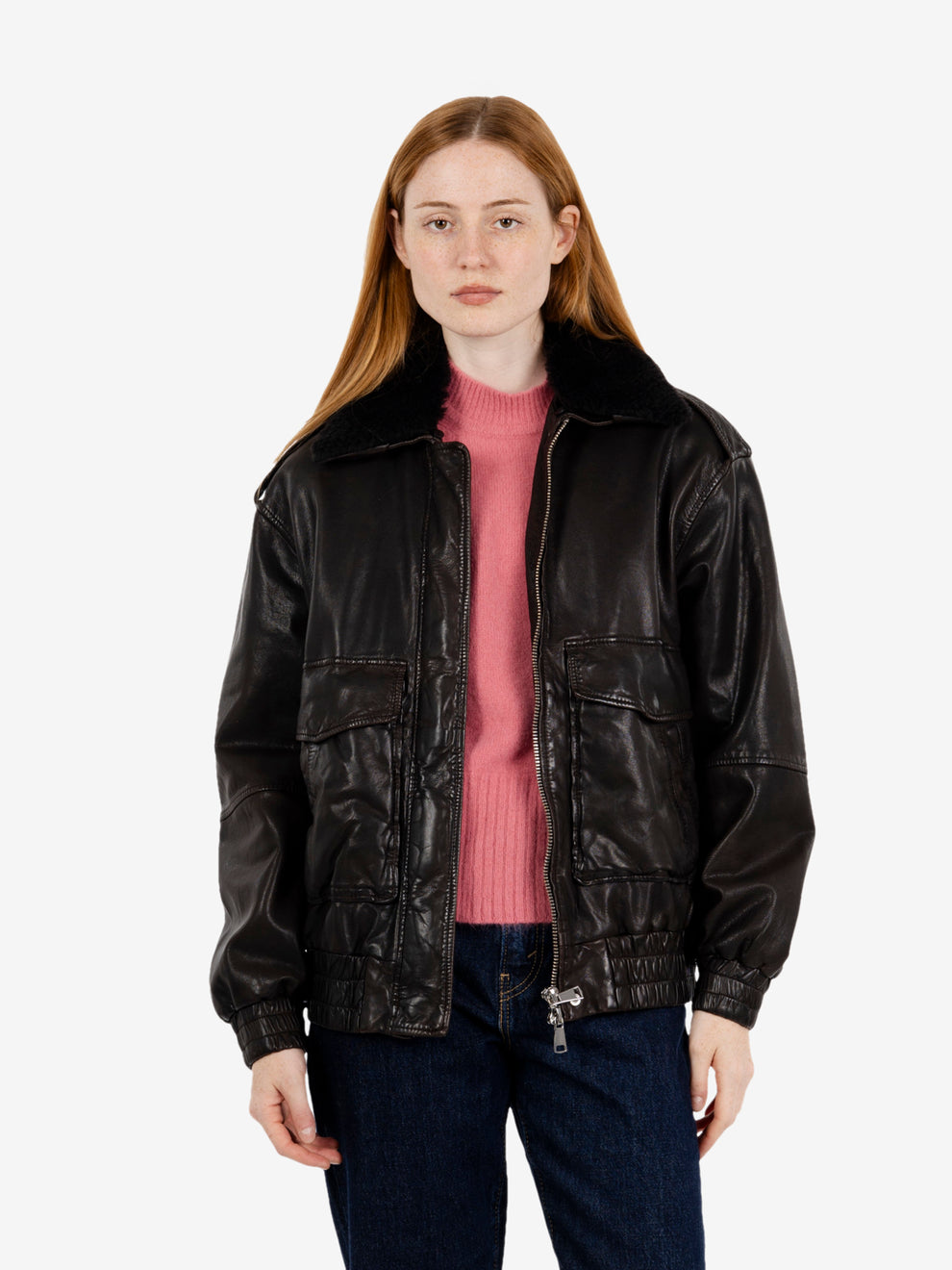 Betz dark brown leather jacket